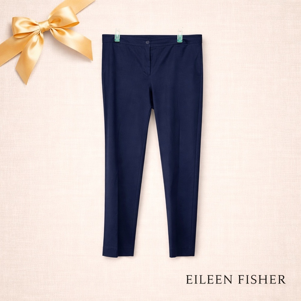 Women's Eileen Fisher Dark Navy Pleated Pants Size L